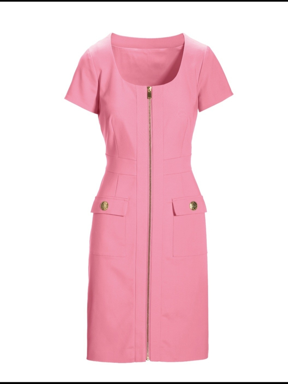 Boston Proper Pink Zip Up Sheath Dress Size 18